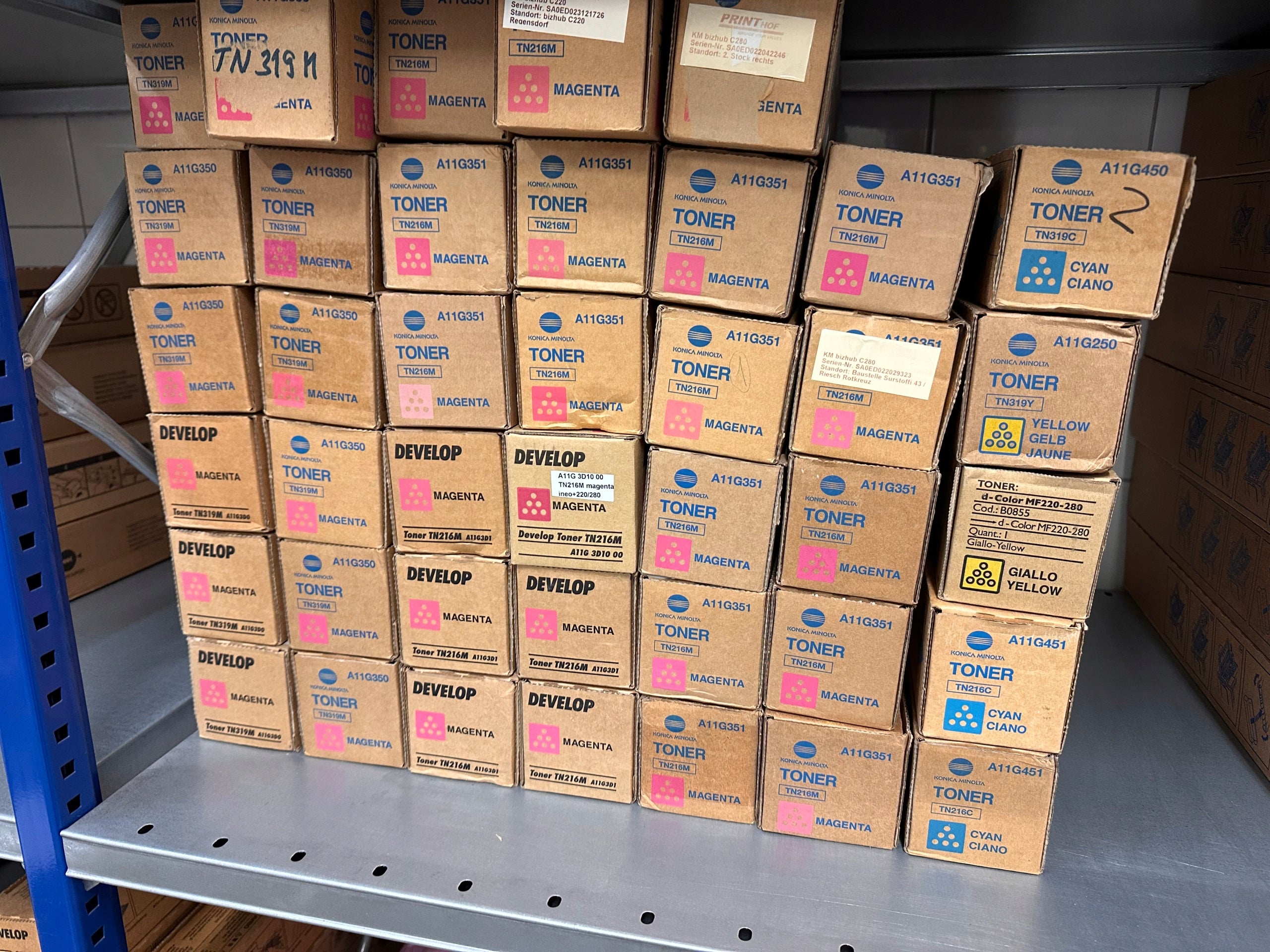 Toner Konica Minolta TN 216 Cyan Original A11G451 for BH C220/C280 Manufacturer code A11G451