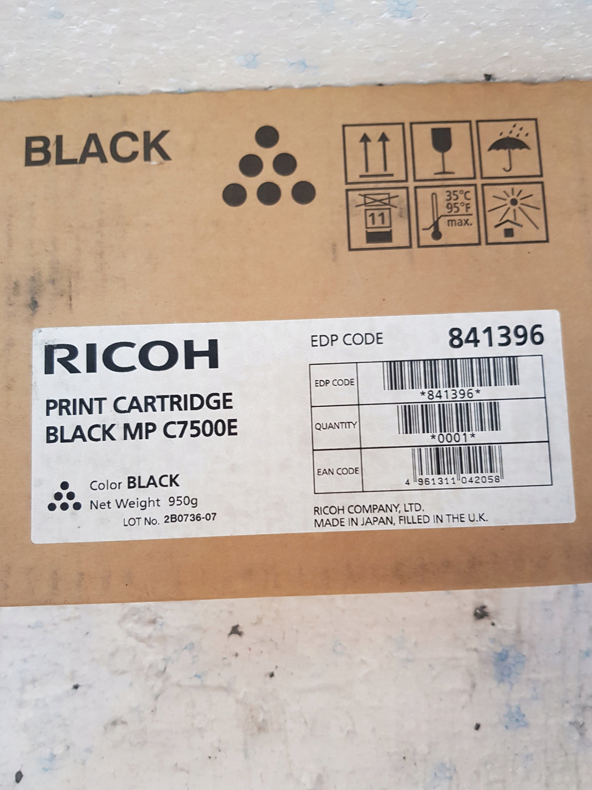 Toner Ricoh 841396 black (black) to C7500E Manufacturer Ricoh