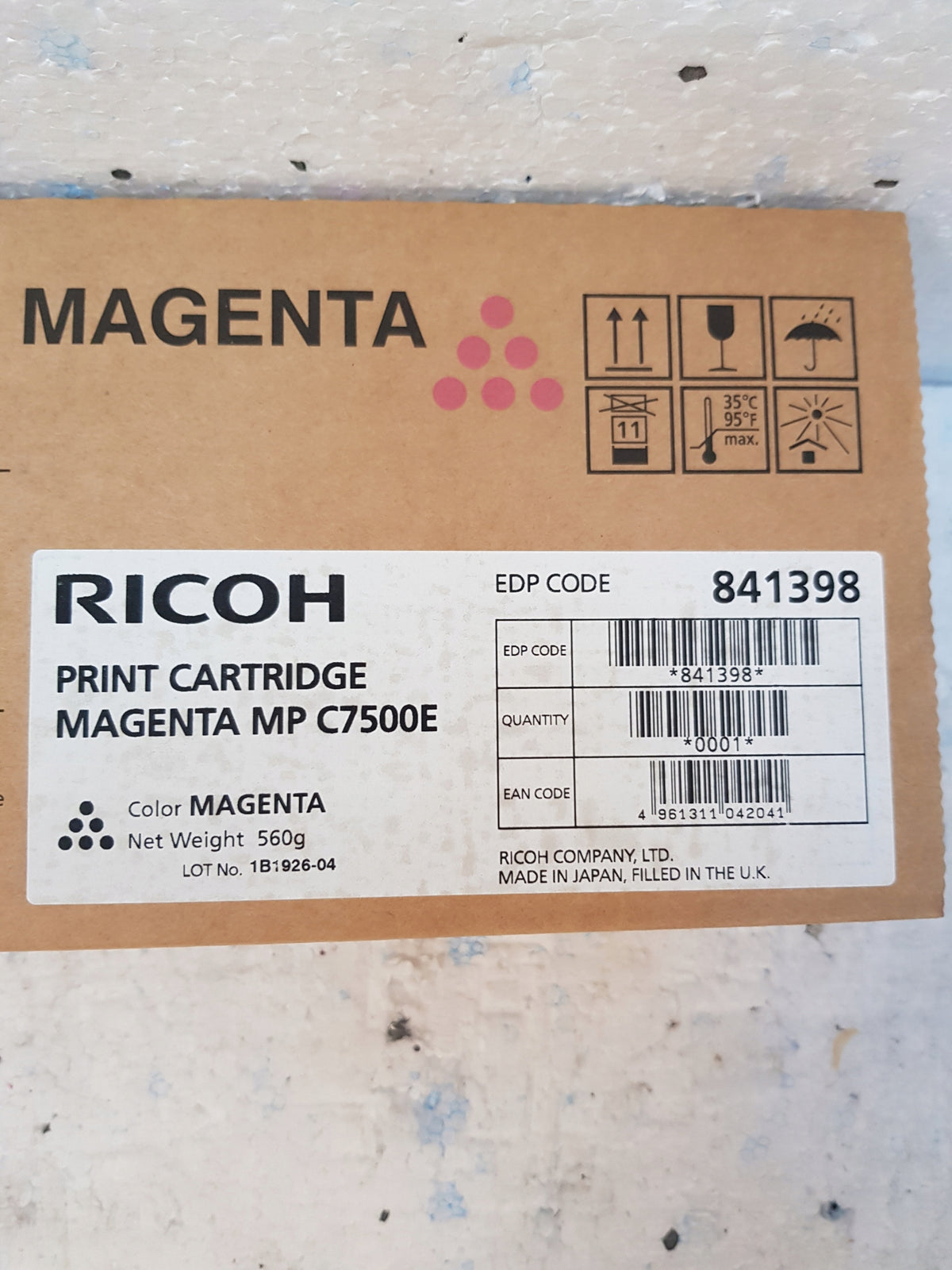 Toner Ricoh 841398 Magenta for C7500E Manufacturer Ricoh