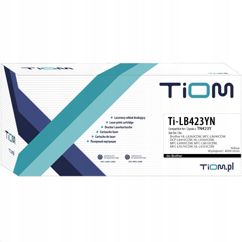 Toner Tiom for Brother 423YN TN423Y 4000 pages Yellow Manufacturer code Ti-LB423YN