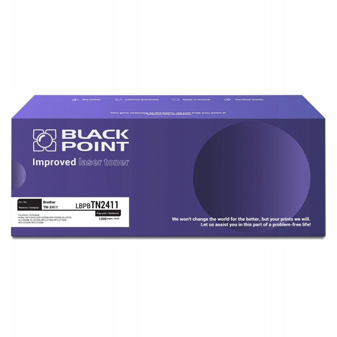 Toner cartridge TN-2411 Black Point for Brother DCP-L2512 HL-L2352 black 1200 p.