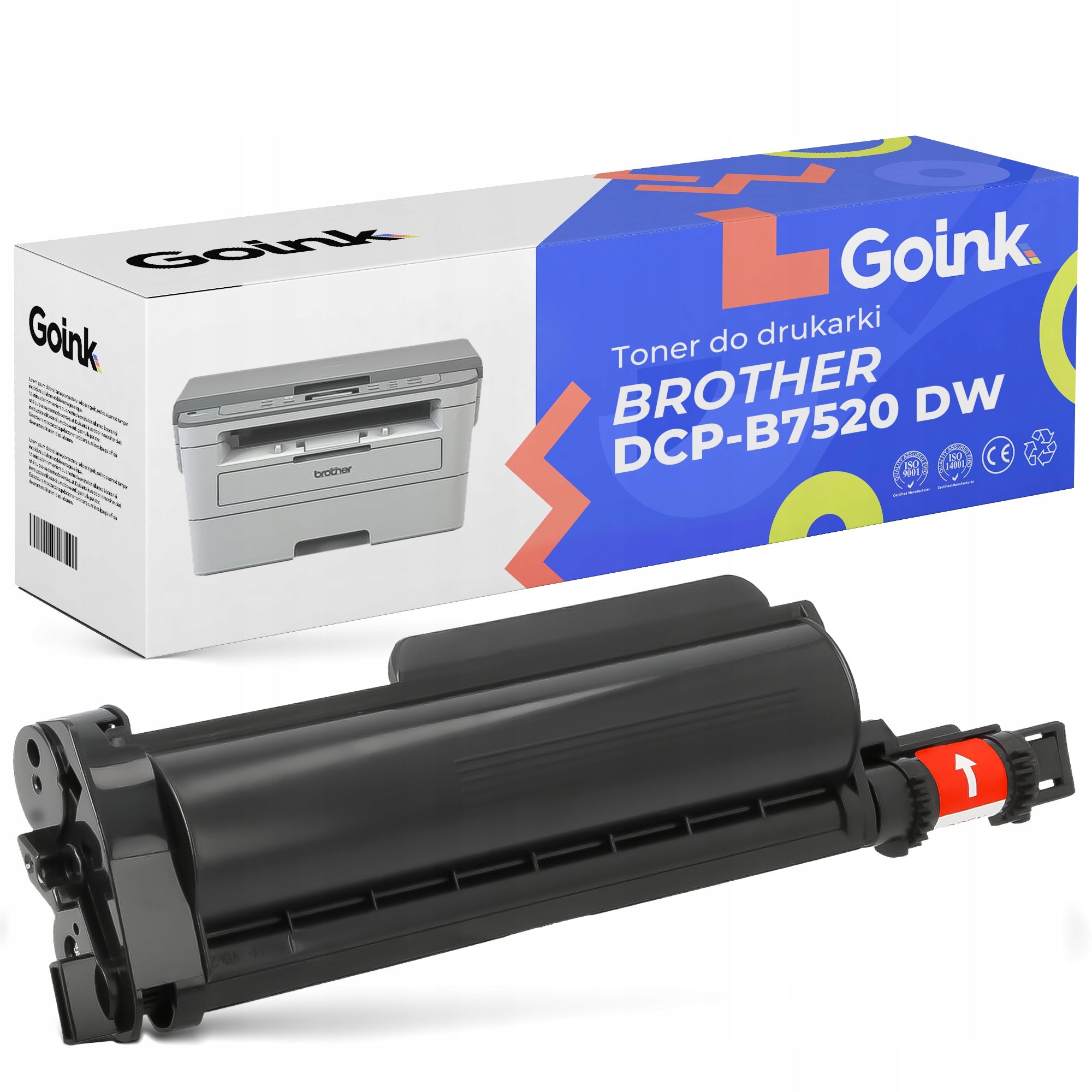 Toner cartridge for Brother DCP-B7520 DW (Black, TN-B023) LJ