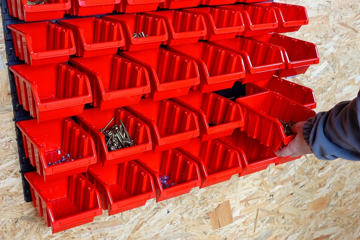 Tool Board + 57x Workshop Cuvettes Storage Container Organizer Product height 78 cm
