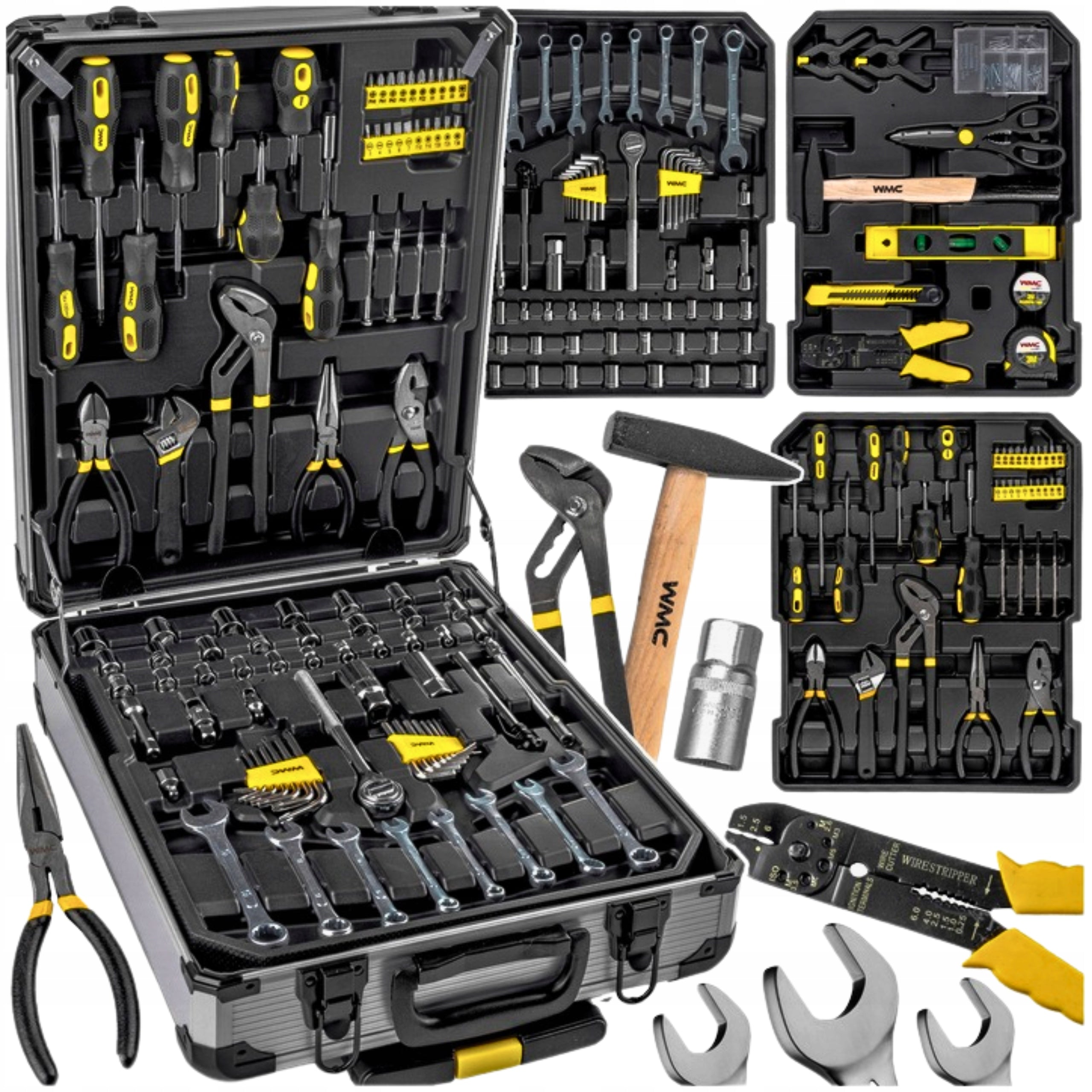 Tool Case 186 Elements Bits Hammer Knife Caps Tool Set