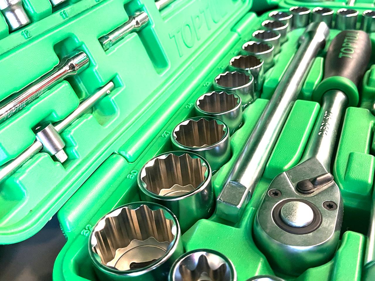 Tool Set 1/4" 1/2" 108-Piece TOPTUL GCAI108R1 Brand Toptul