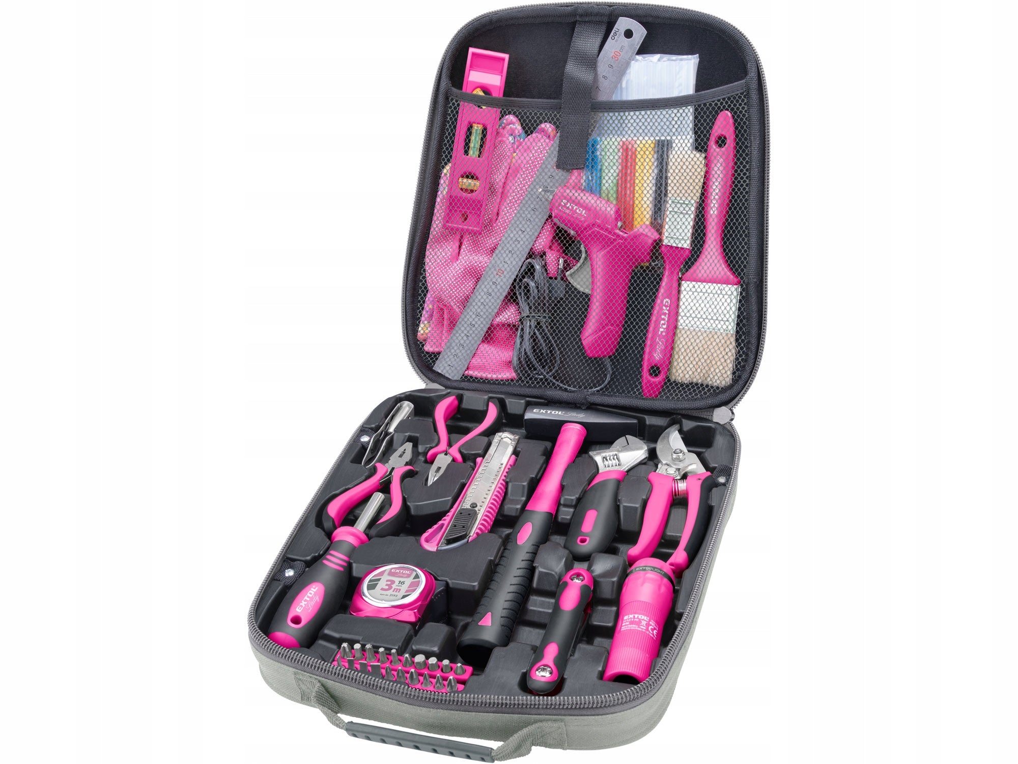 Tool Set 68 el Pink Compact Tool Set For Women Suitcase Manufacturer code Zestaw narzędzi 6593