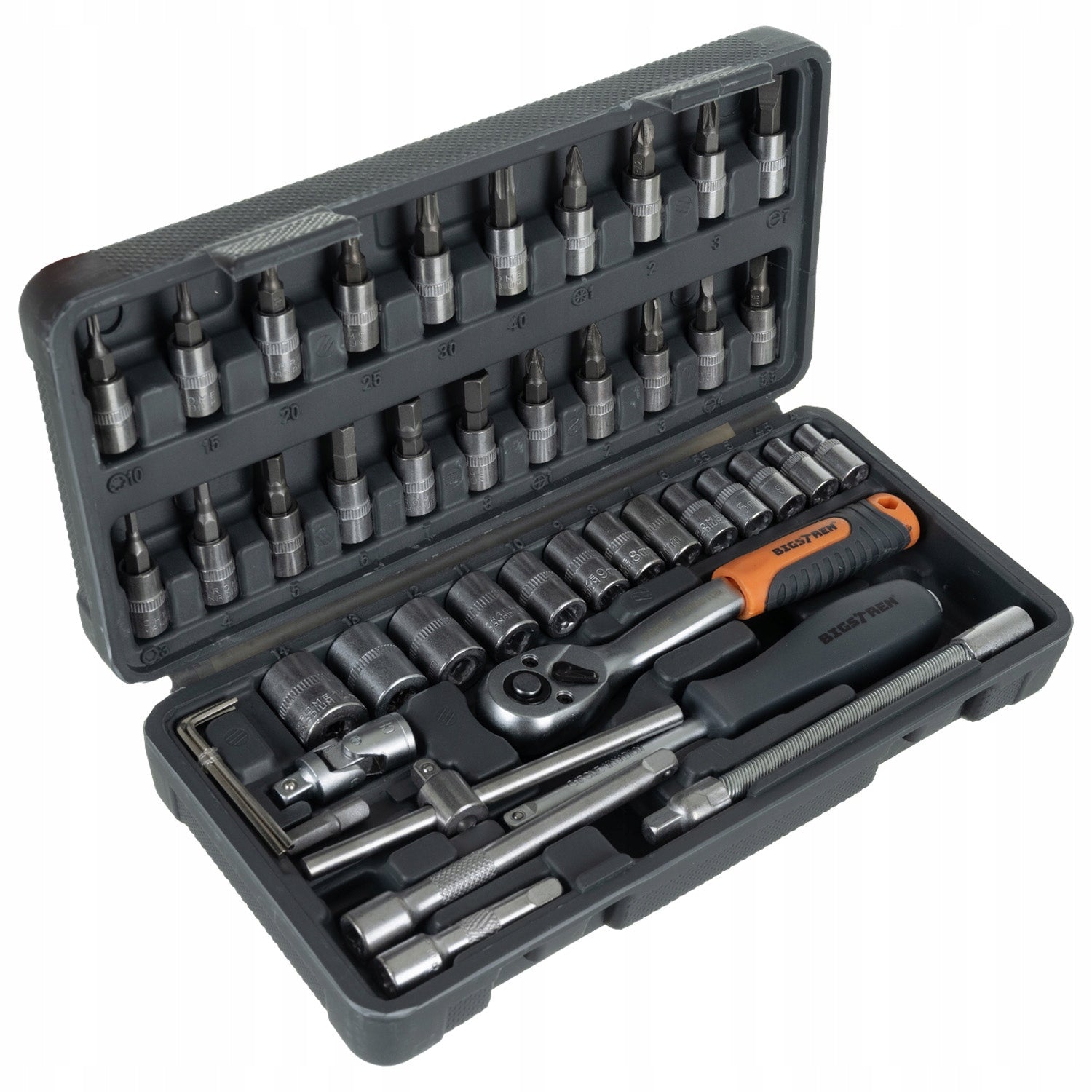 Tool Set Bigstren 46 el Tool Case Socket Wrenches 1/4 TORX Brand BIGSTREN