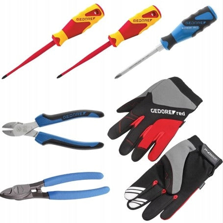 Tool Set GEDORE SCREWDRIVERS SIDE SHEARS CABLE SHEARS GLOVES