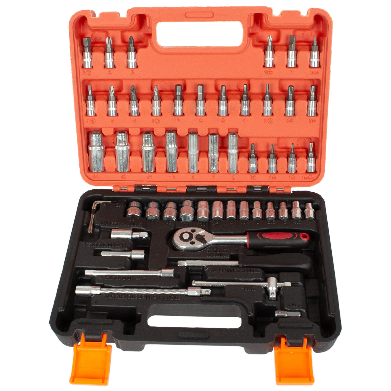 Tool Set Wrench Set 1/4" Ratchet Bits Cap 53 el. Suitcase