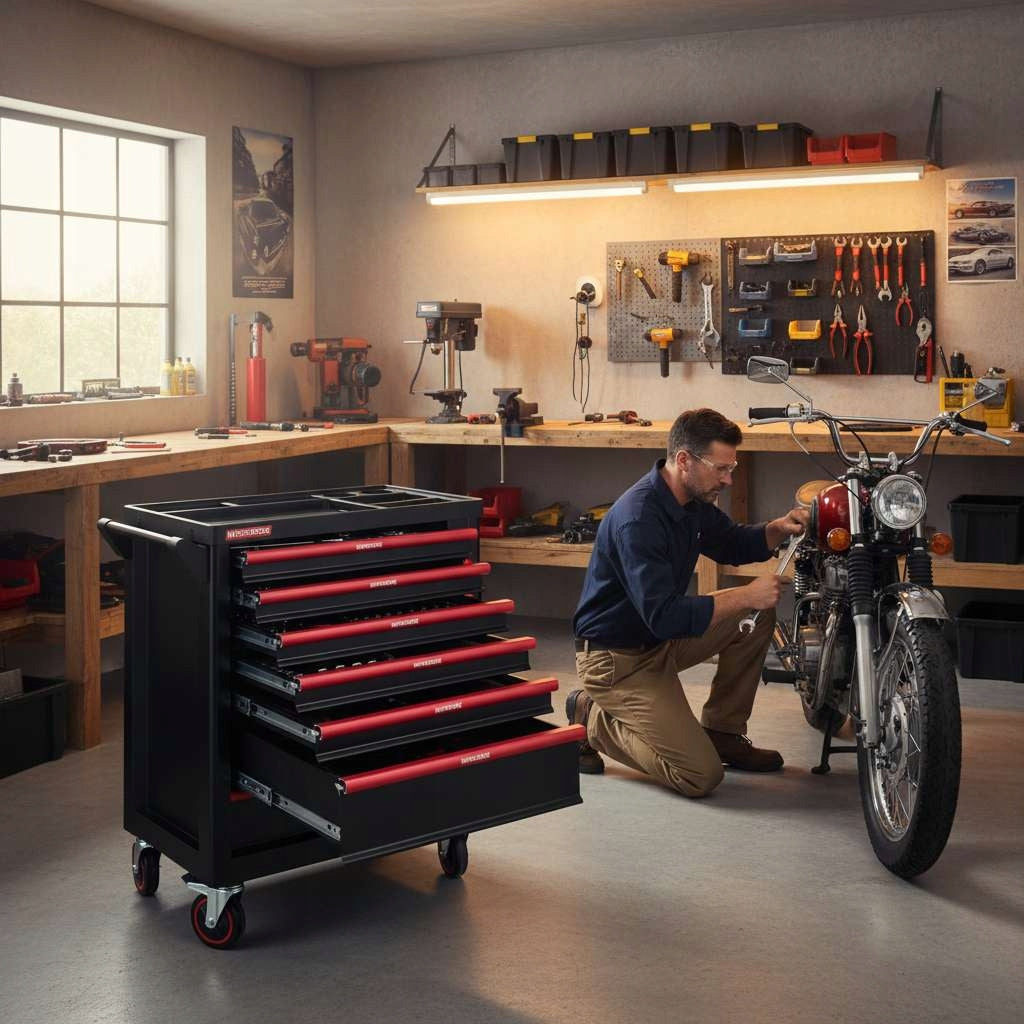 Tool Trolley Tool Cabinet 7 DRAWERS with TOOLS 259 Elements Manufacturer code MTP007773