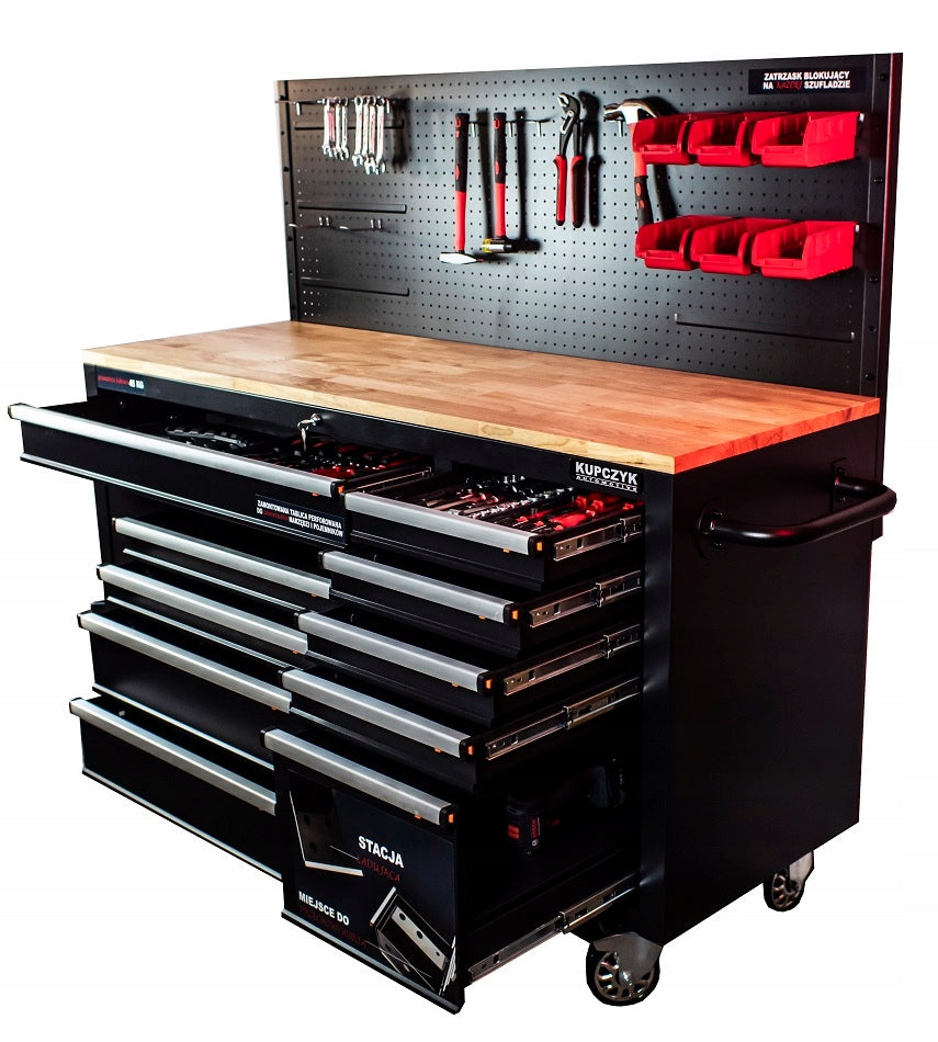 Tool Trolley Workshop Table 10 Drawers Mobile Board Professional Brand Kupczyk