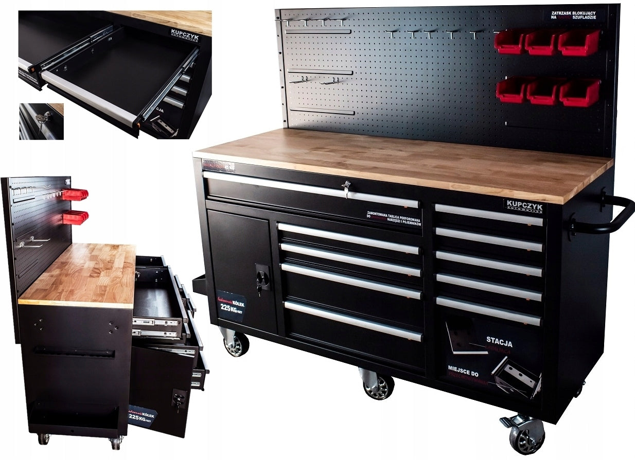 Tool Trolley Workshop Table 10 Drawers Mobile Board Professional
