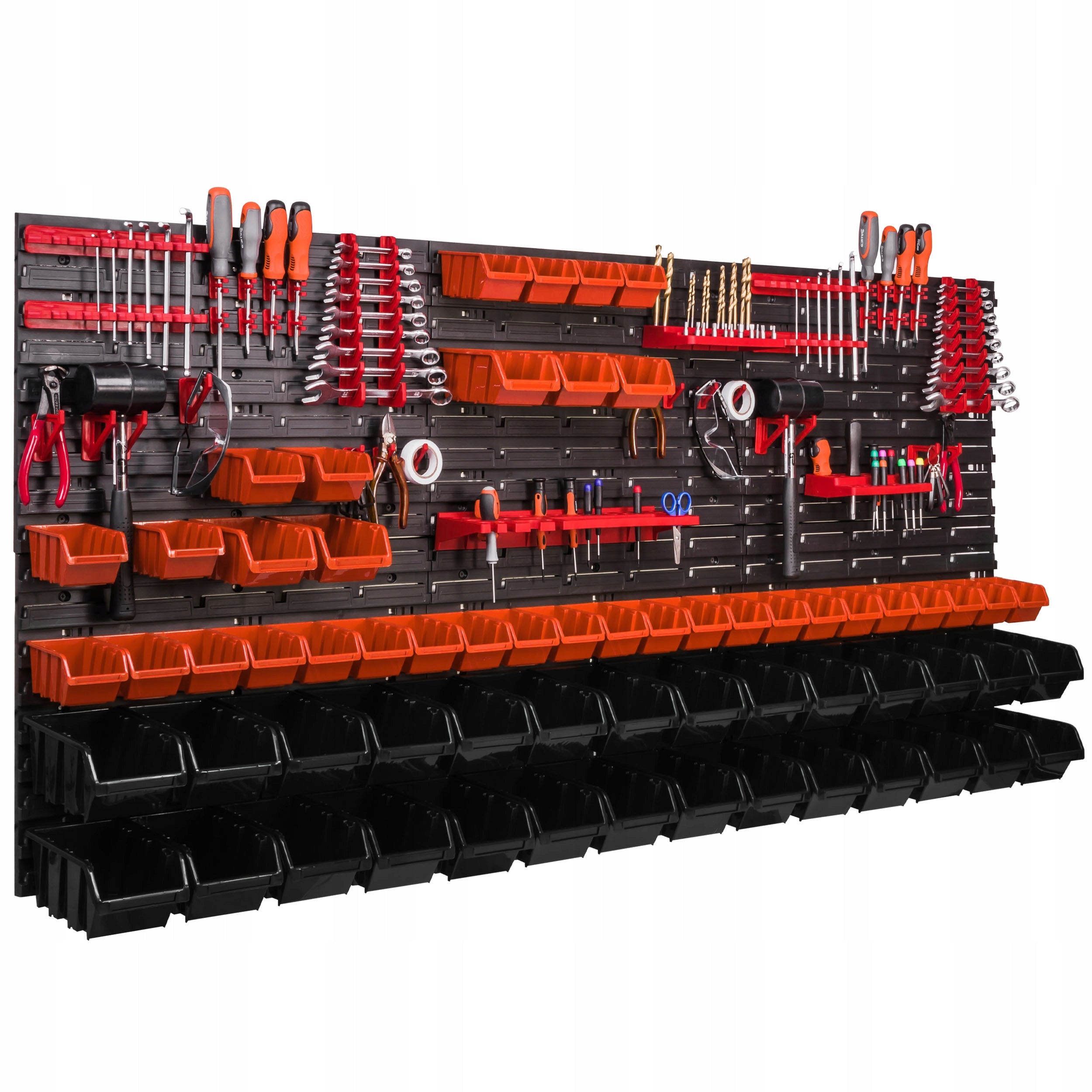 Tool board 172 x 78 cm workshop wall 63 cuvettes garage bookcase