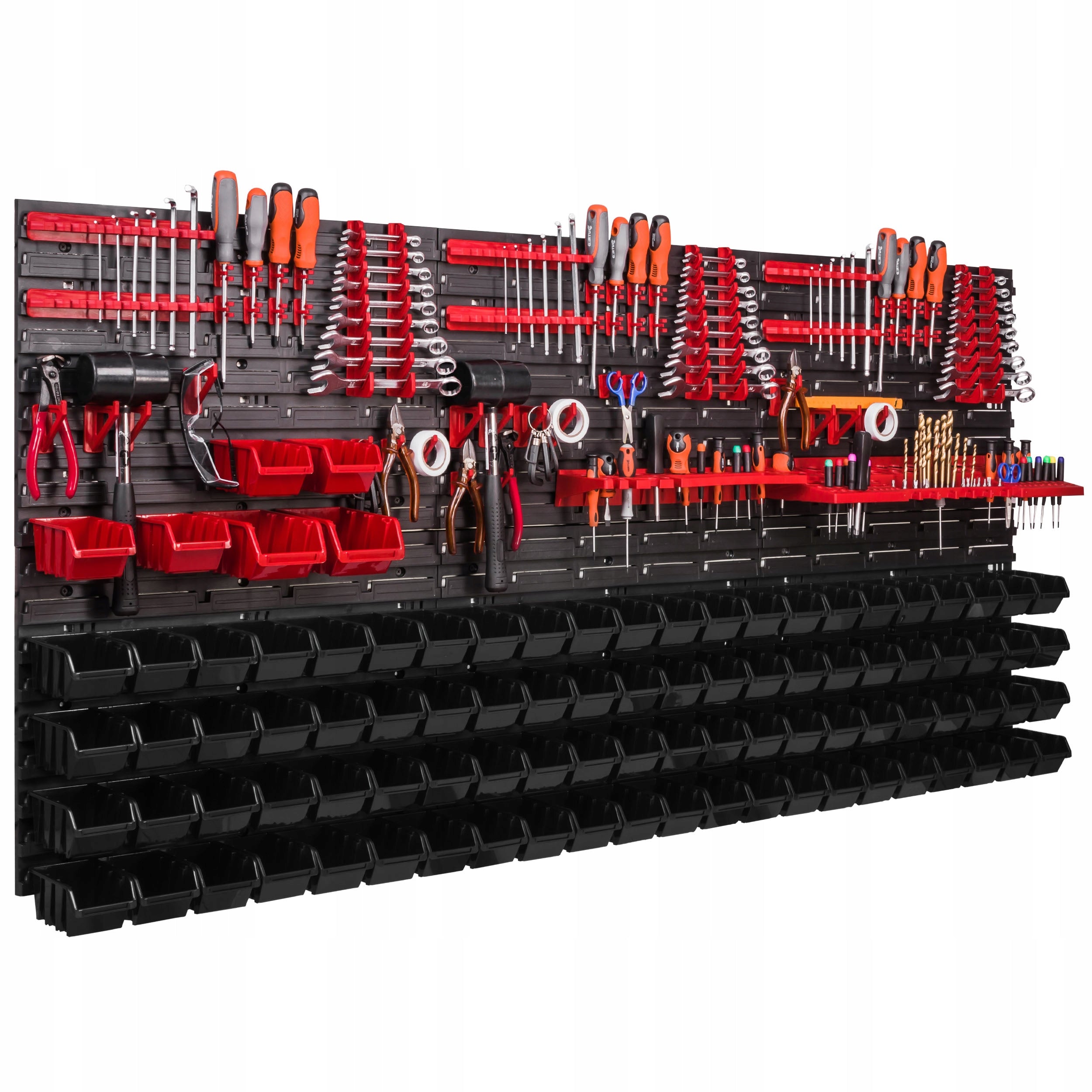 Tool board 172 x 78 cm workshop wall 94 cuvettes garage keys