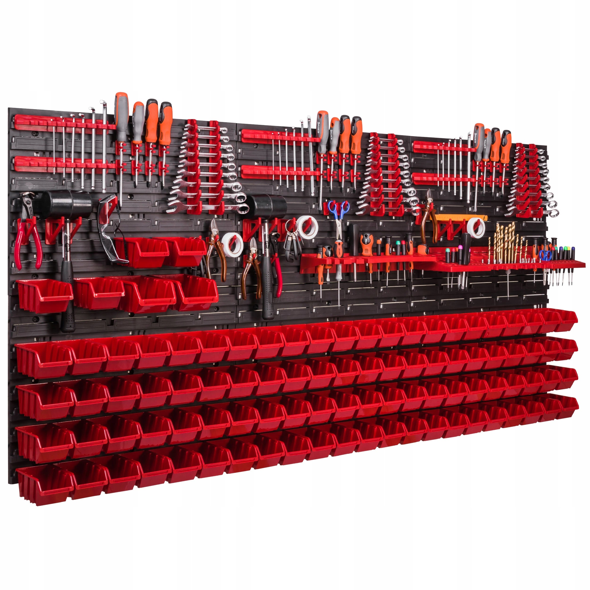 Tool board 172 x 78 cm workshop wall 94 cuvettes garage keys