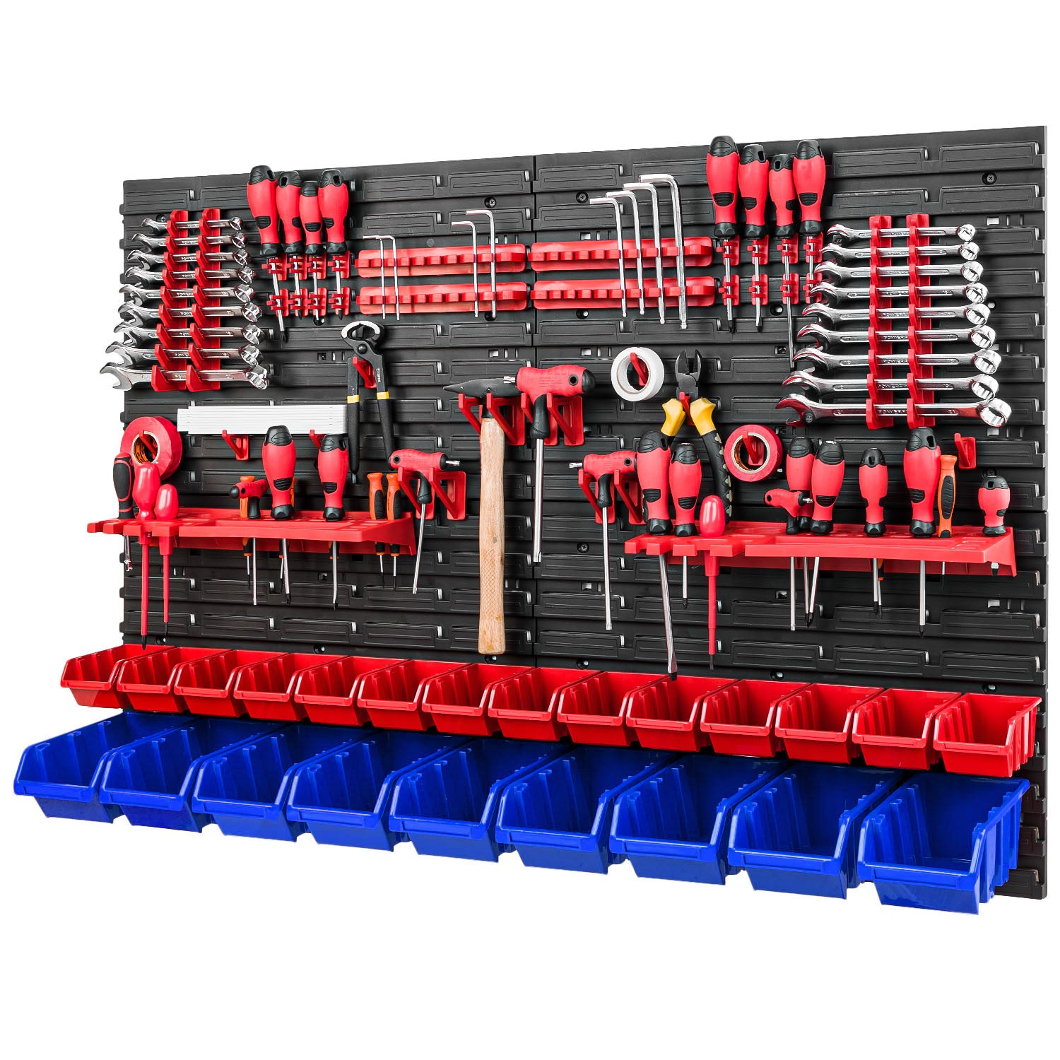 Tool board with cuvette handles for garage