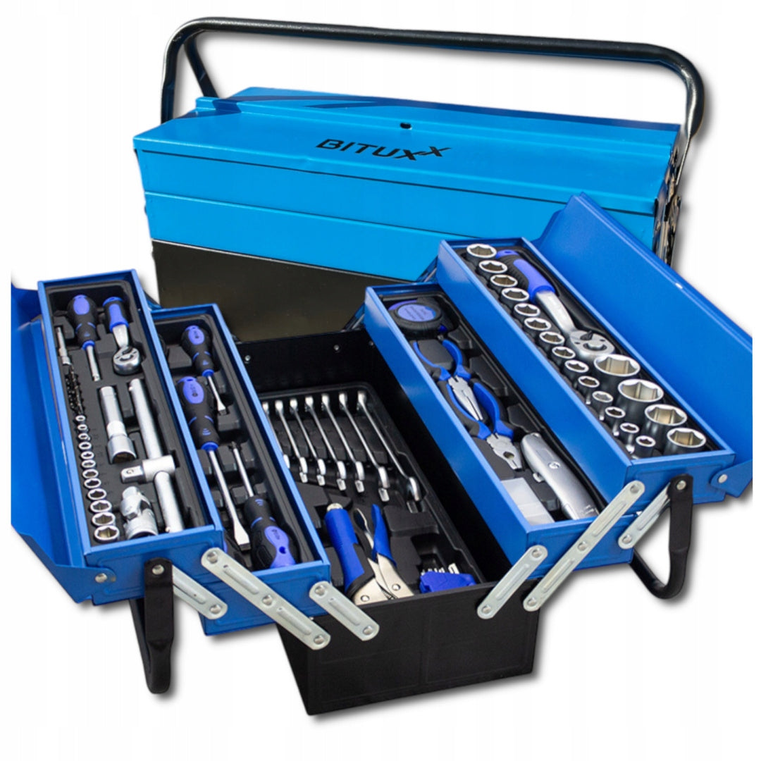 Tool box 85 el wrenches ratchet screwdrivers workshop case