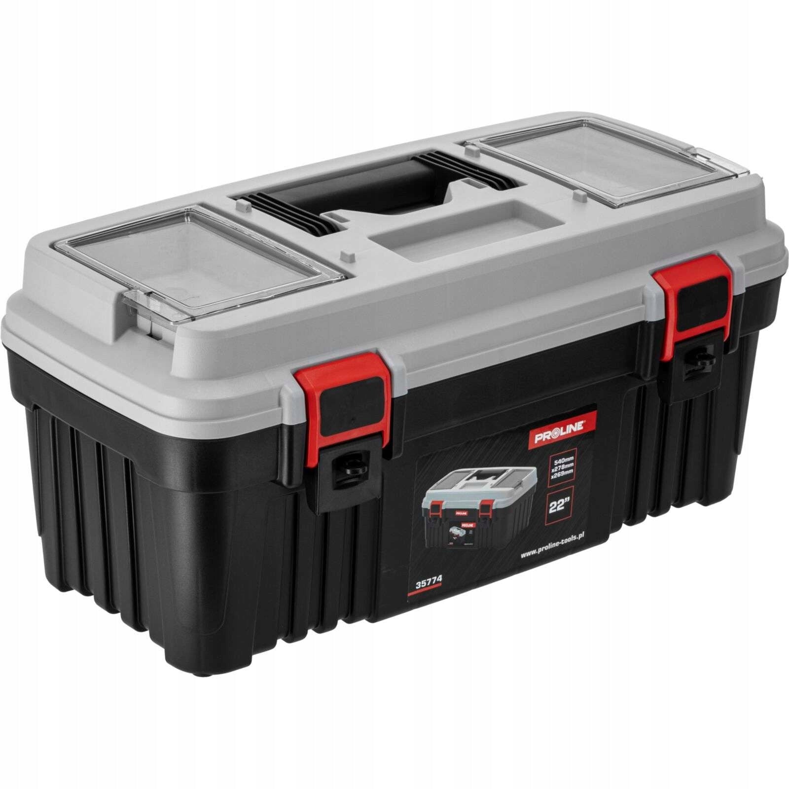 Tool box with 2 buckles 22 inches 540x278x269 tray Proline 35774 Manufacturer code 35774