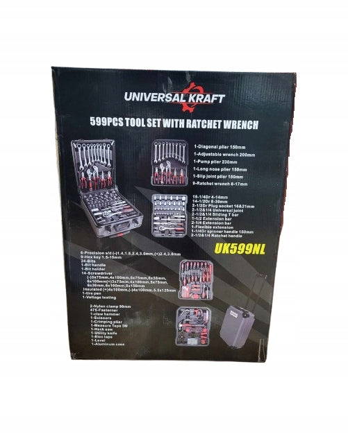 Tool case 599-piece set + aluminium trolley UNIVERSAL KRAFT Product weight with unit packaging 15 kg