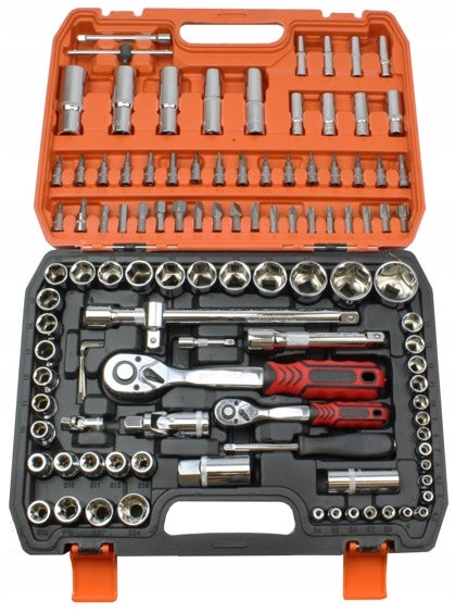 Tool kit 108 elements socket wrenches torx