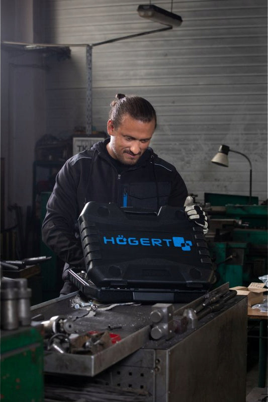 Tool kit 222 elements, CrV, ratchets 72T CrMo, Hoegert Technik Brand Hoegert Technik