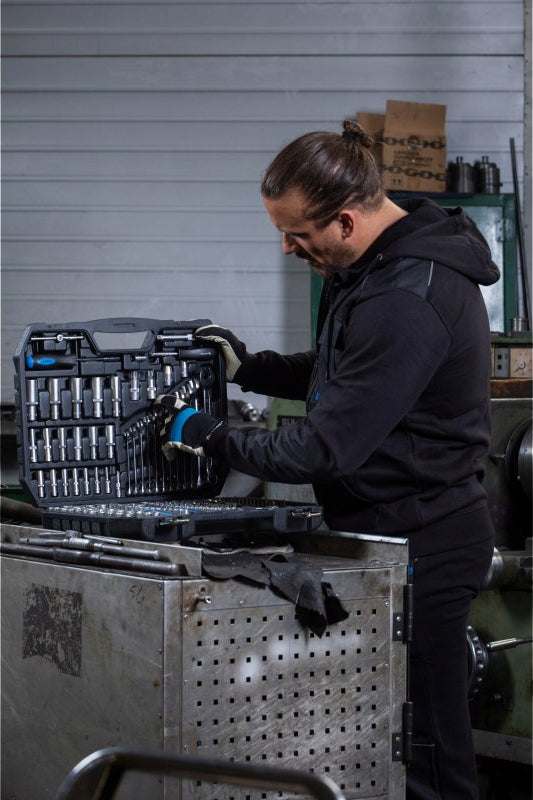 Tool kit 222 elements, CrV, ratchets 72T CrMo, Hoegert Technik EAN (GTIN) 5901867145550
