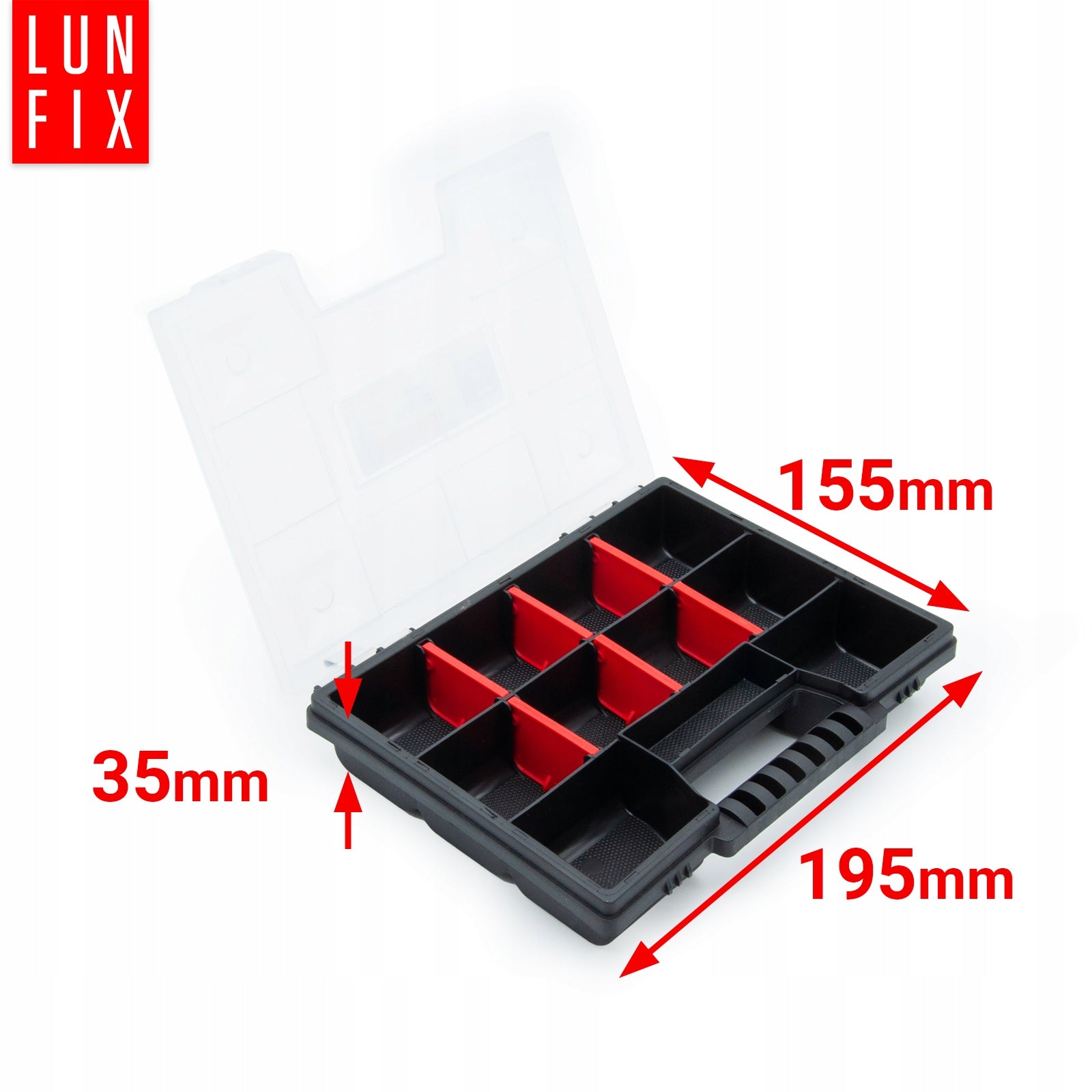Tool screw organizer small box 20x15 cm 11 compartments box Packaging status original