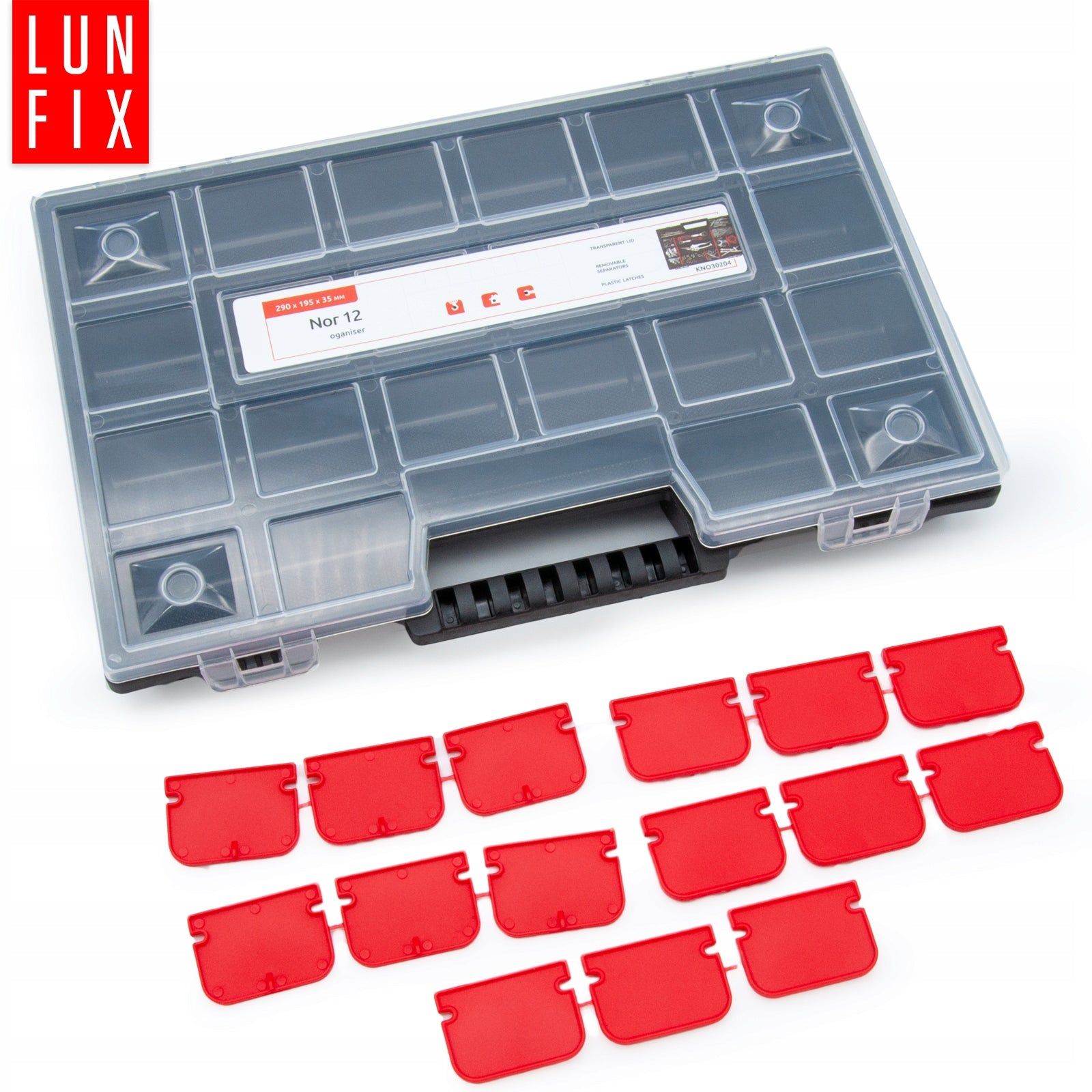 Tool screw organizer small box 30x20 cm 23 compartments box Brand Lun Fix
