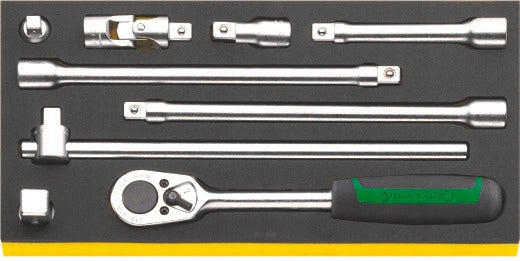 Tool set 1/2" ratchet +accessories, 9-piece TCS 1/3 STAHLWILLE
