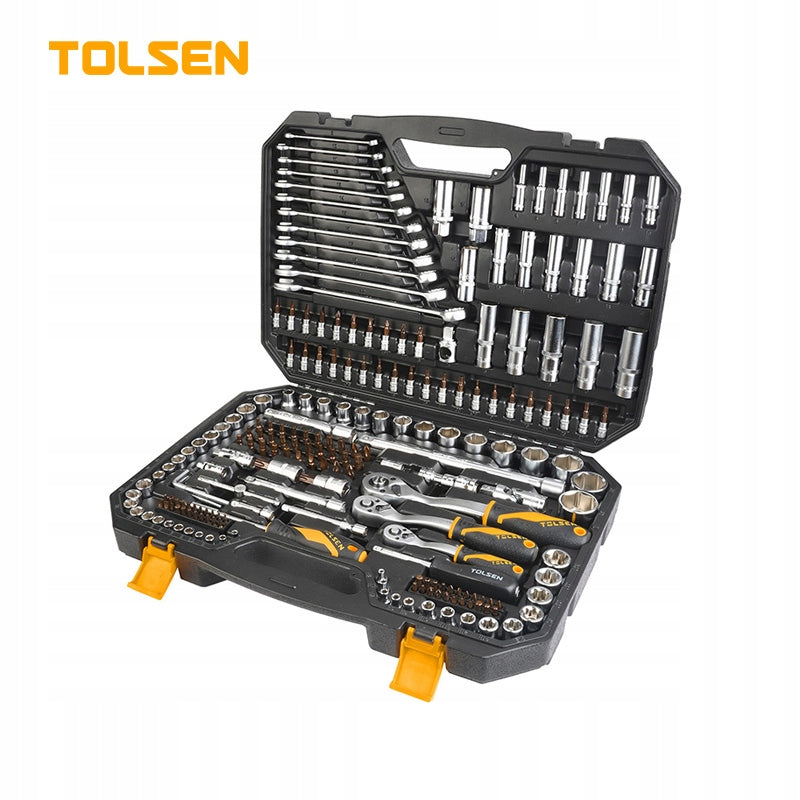 Tool set 216 el TOLSEN PRO 1/2 1/4 CrV S2 ratchets