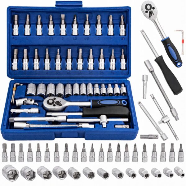 Tool set 46 socket wrenches and TORX tips