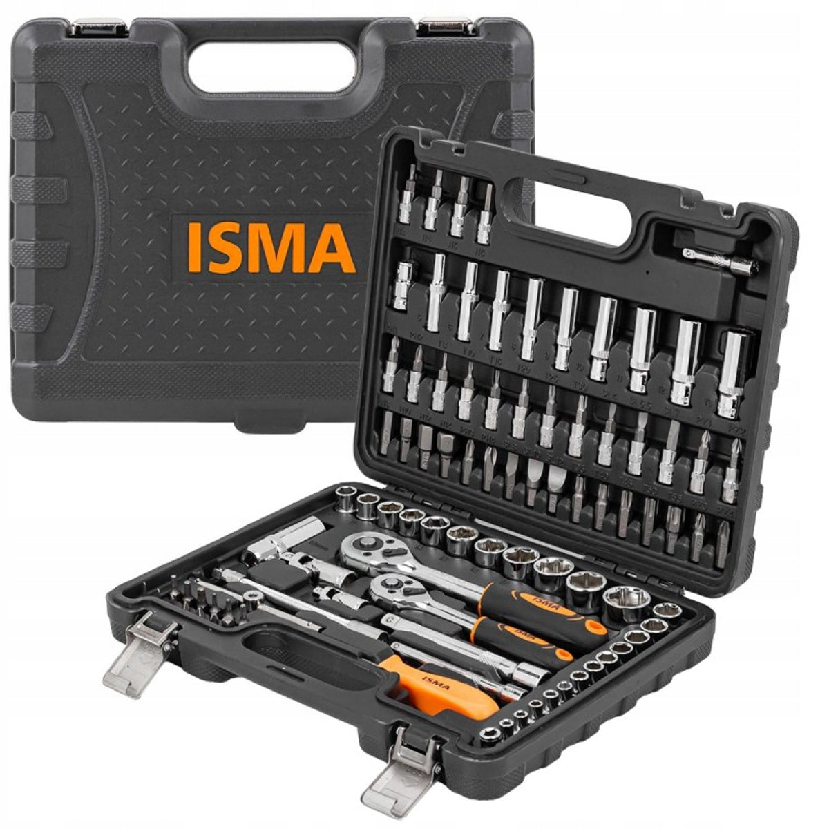Tool set 94 el. sockets 1/4 3/8 4-22 mm ratchet bit caps