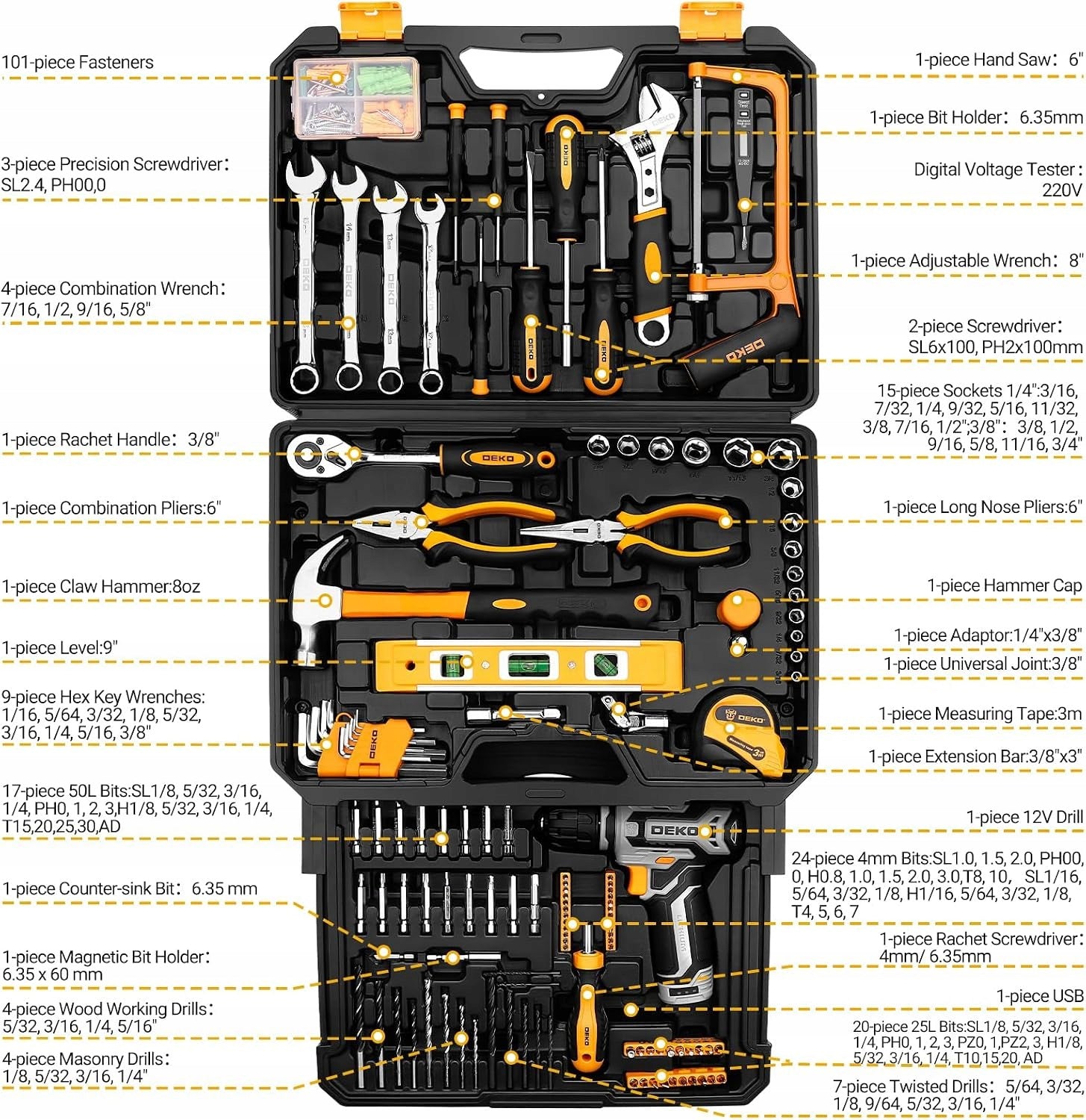 Tool set DEKO 238-piece with drawer Brand DEKO