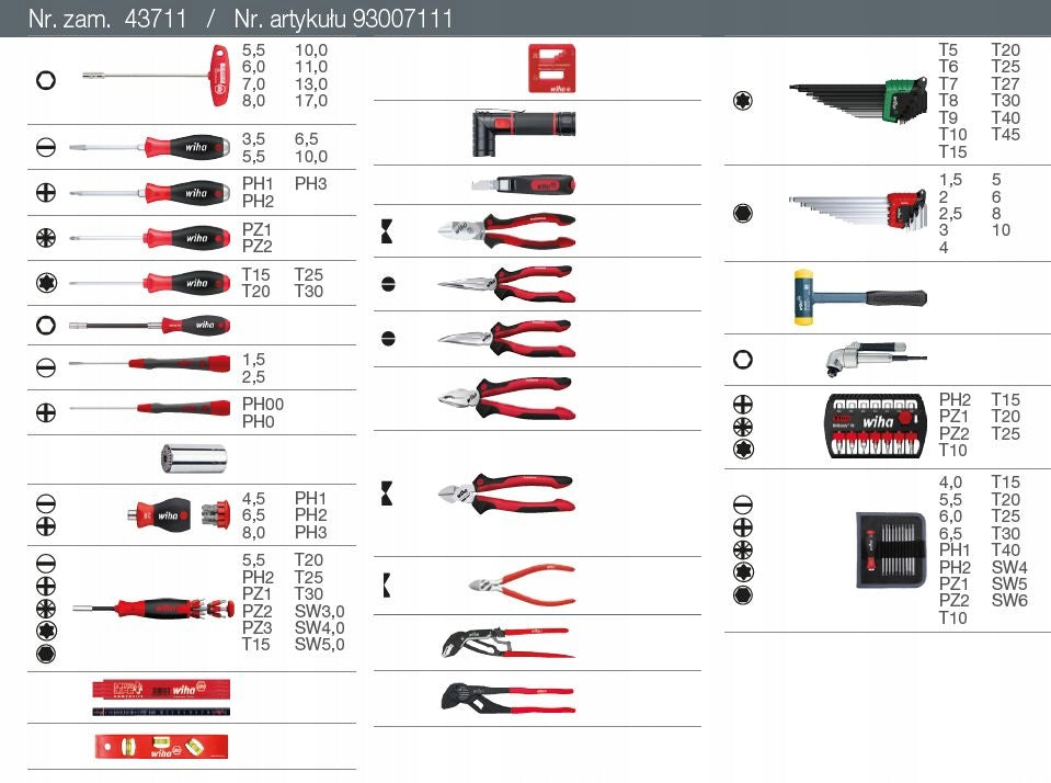 Tool set WIHA 102 el suitcase XXL version for mechanic, wheels Brand Wiha