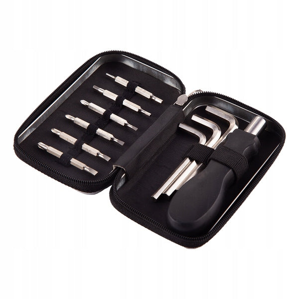 Tool set in metal zipper case