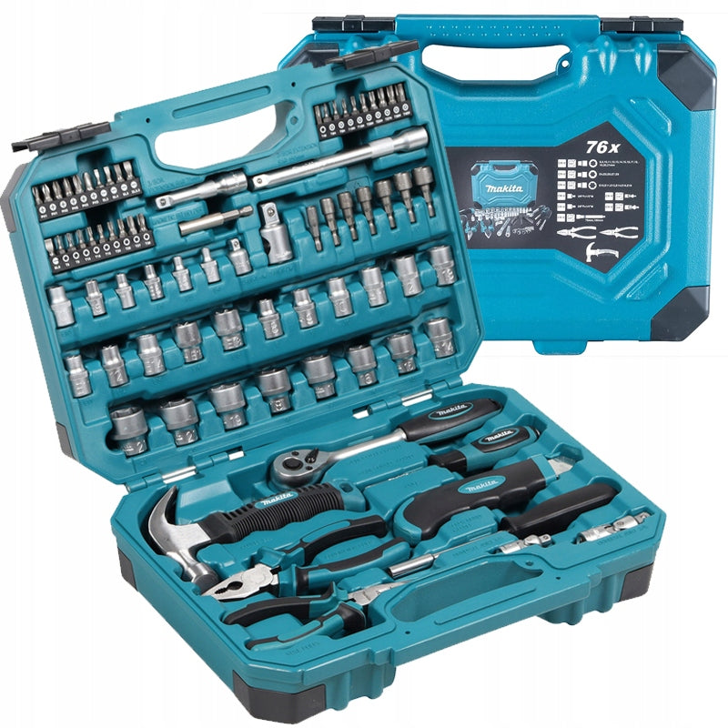 Tool set wrenches ratchet bits hammer 76 ele E-10899 Makita Manufacturer code E-10899