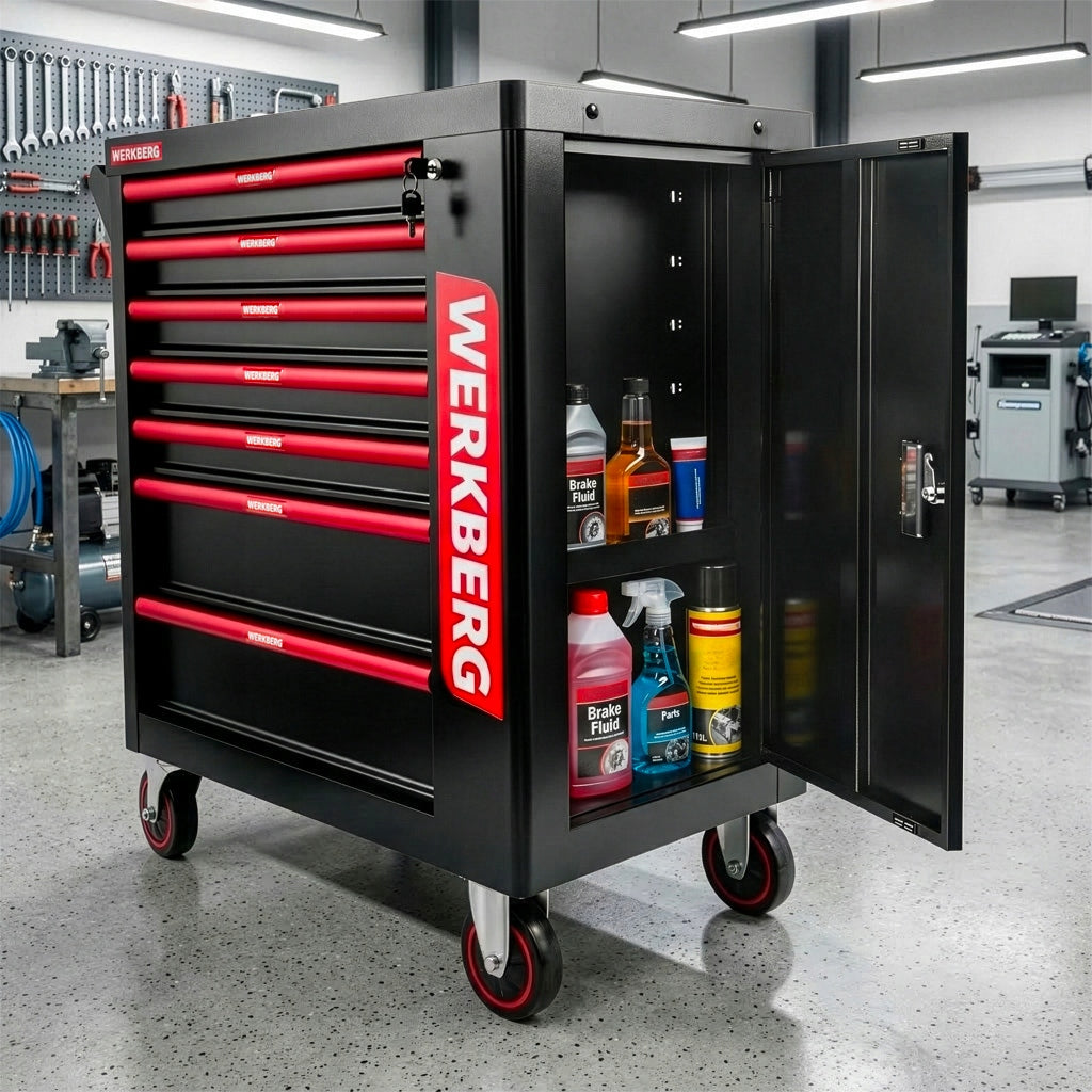 Tool trolley Workshop Tool cabinet WERKBERG PRO 7 drawers Product width 76 cm