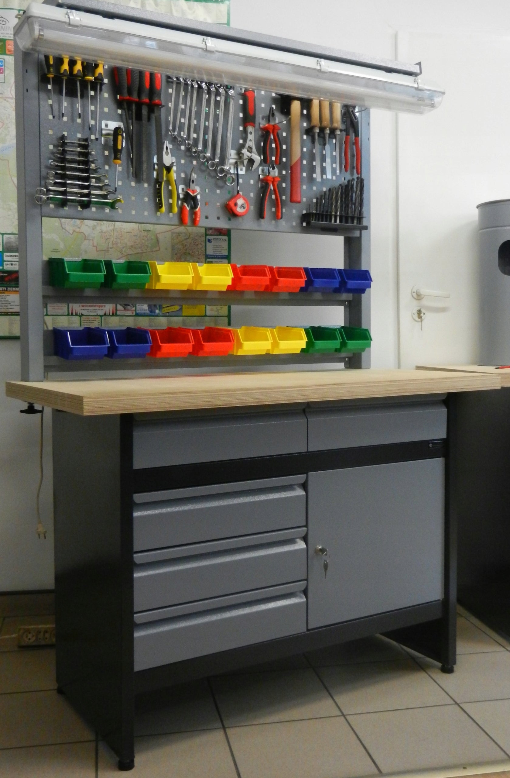Tool workbench for garage locksmith cabinet -COLORS -variants Manufacturer code OLS 05/30 szary