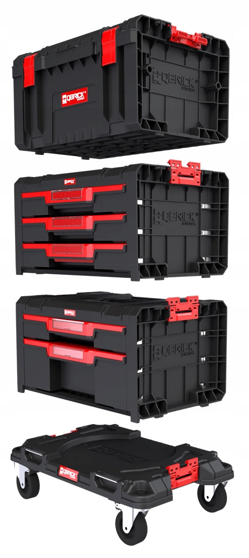 Toolbox on wheels Qbrick Drawer Set 2.0 Manufacturer code do przenoszenia z szufladami plastikowa
