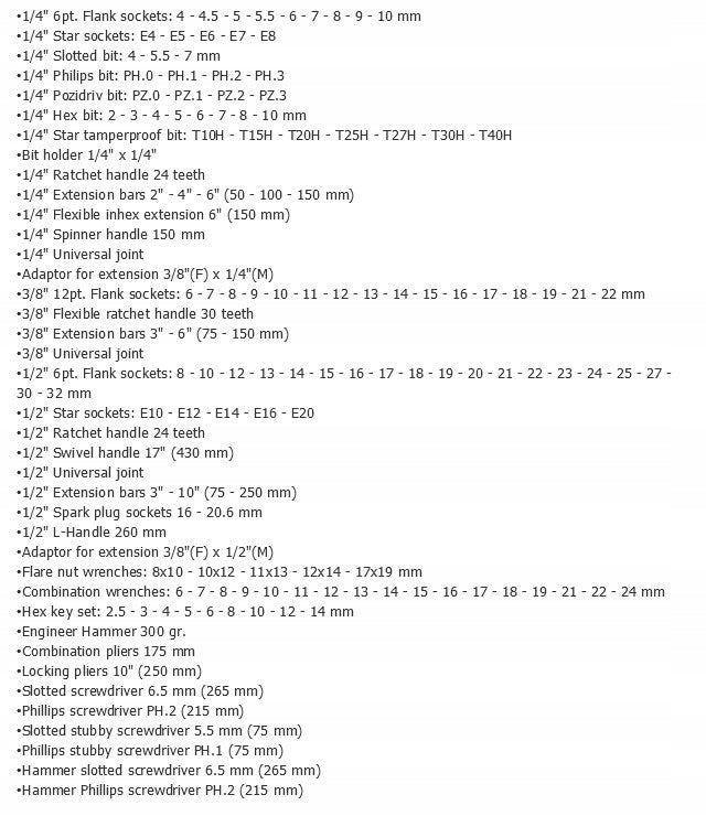 Toolkit FORCE 41421 13kg Manufacturer code 41421