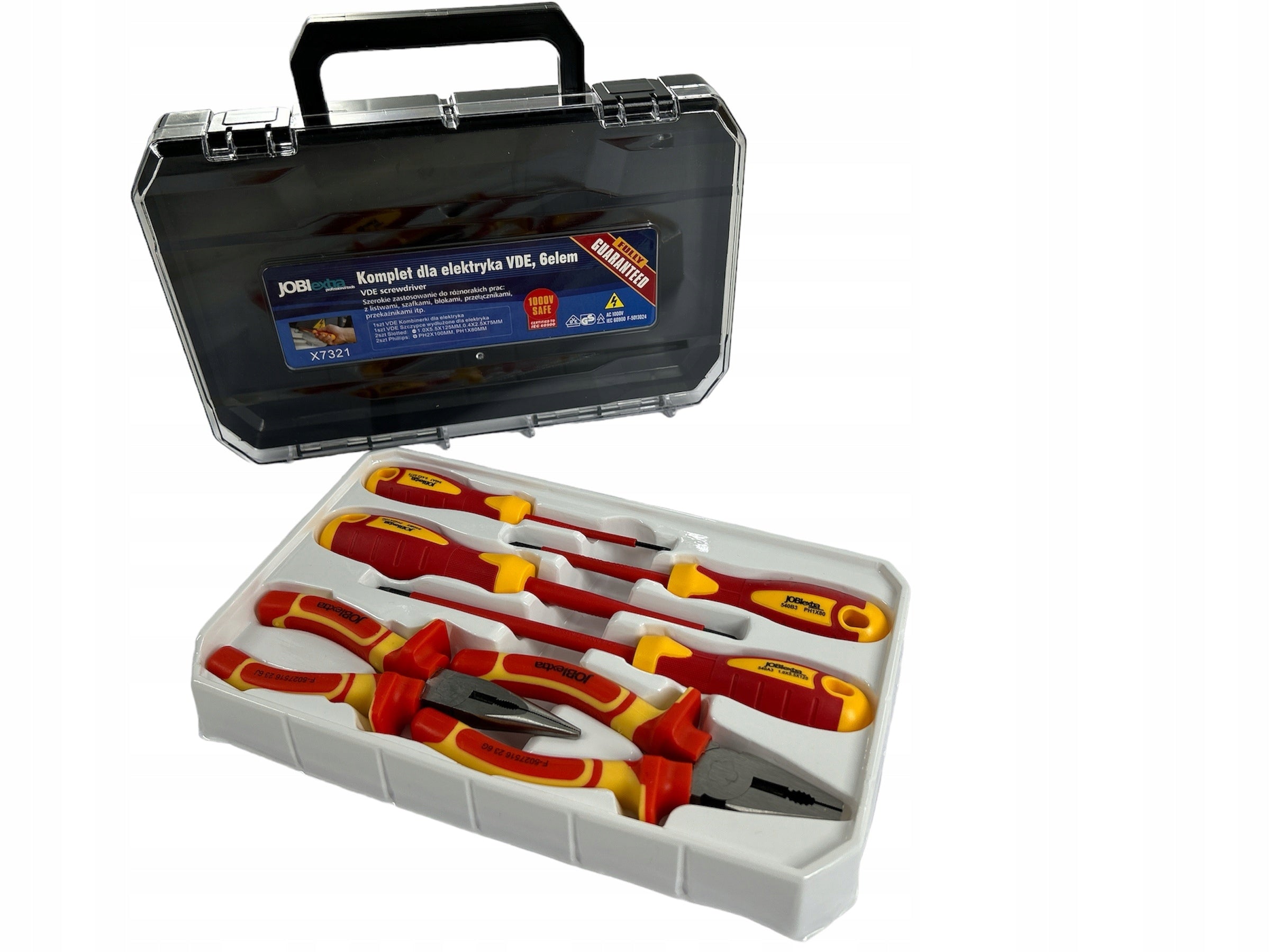 Toolkit for electrician VDE 6 elements in case Model x7321 Manufacturer code x7321