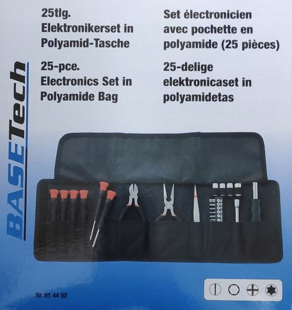 Toolkit for electronics Basetech, 25 pcs. Manufacturer code BASETECH 814492