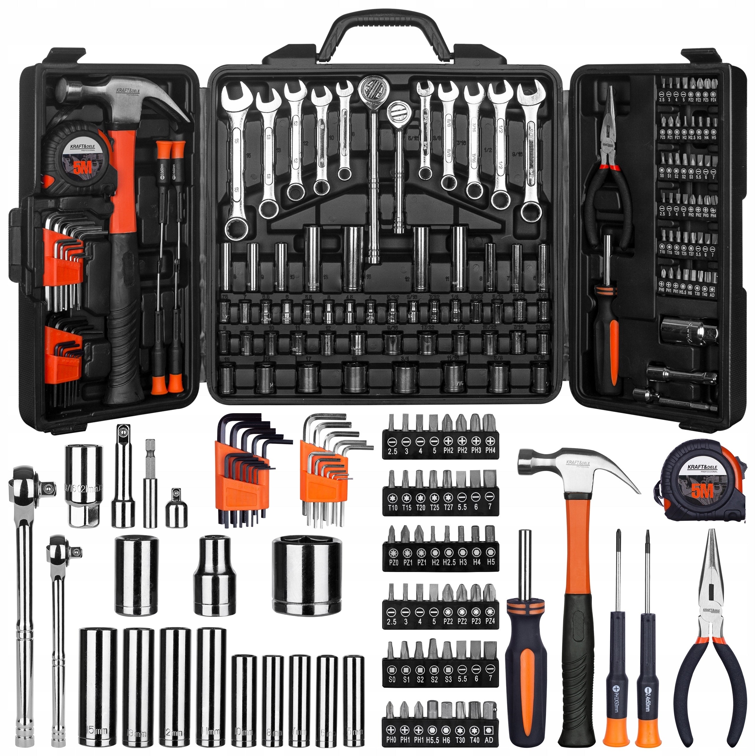 Tools 140 Part Tool Set 140 Elements Suitcase Kraft&Dele