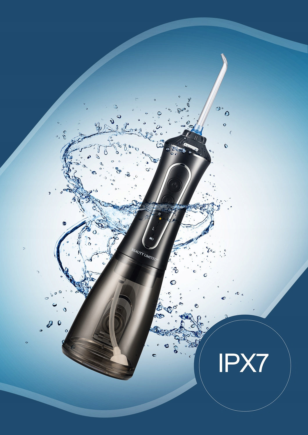 Tooth IRRIGATOR Wireless Black 4 NOZZLES 5 LEVELS IPX7 300ml 30W Packaging status original