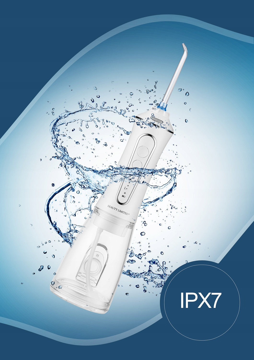 Tooth IRRIGATOR Wireless White 4 NOZZLES 5 LEVELS IPX7 300ml 30W Medical device no