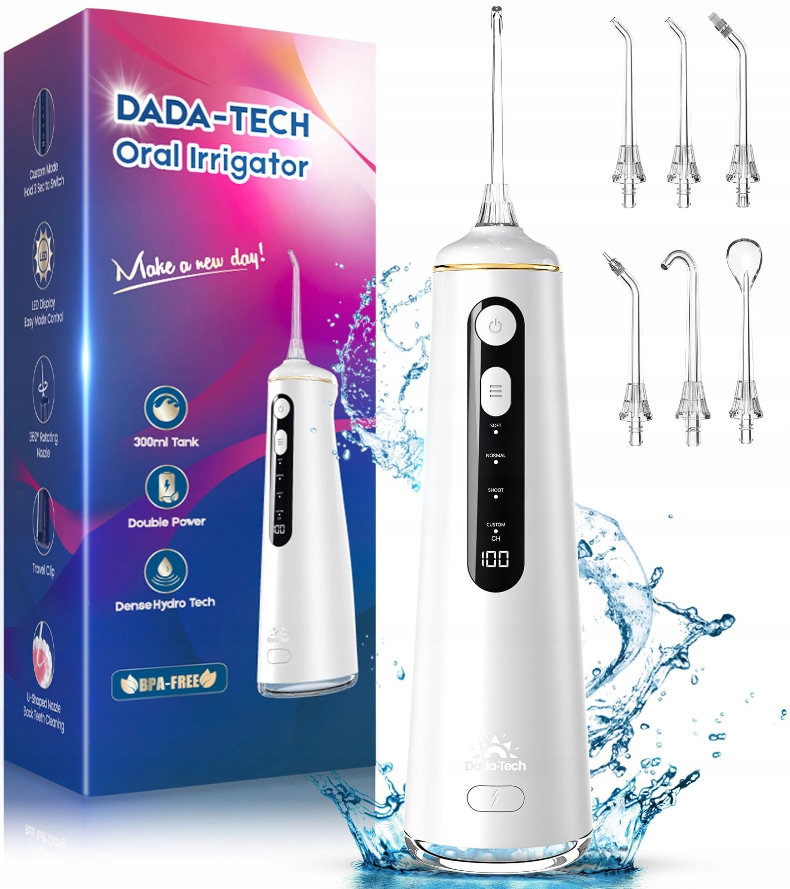 Tooth Irrigator 4 Modes 6 Tips Professional Wireless Stylish