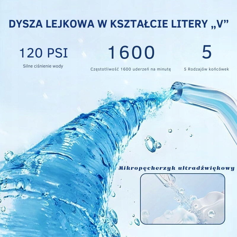 Tooth Irrigator 5 Modes + 5 Nozzles - Professional, Wireless, and Powerful Packaging status original