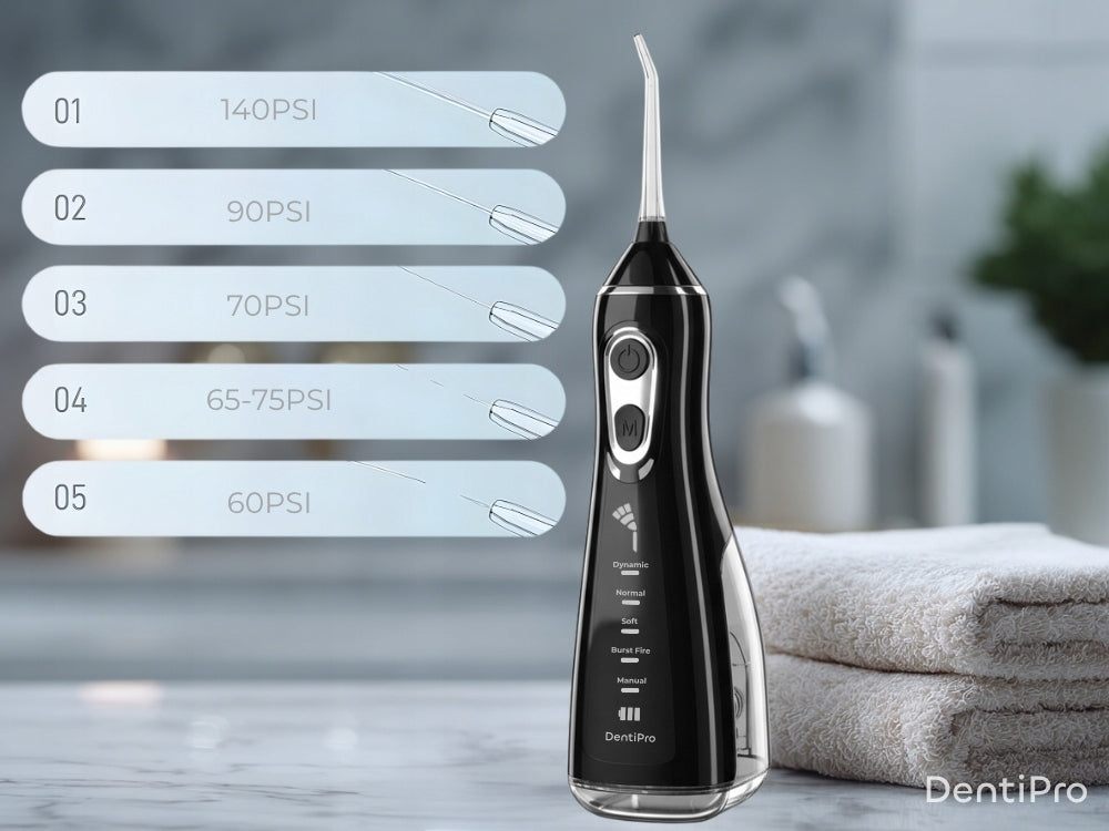 Tooth Irrigator 5 Modes + 6 Nozzles - Professional and Wireless Packaging status original