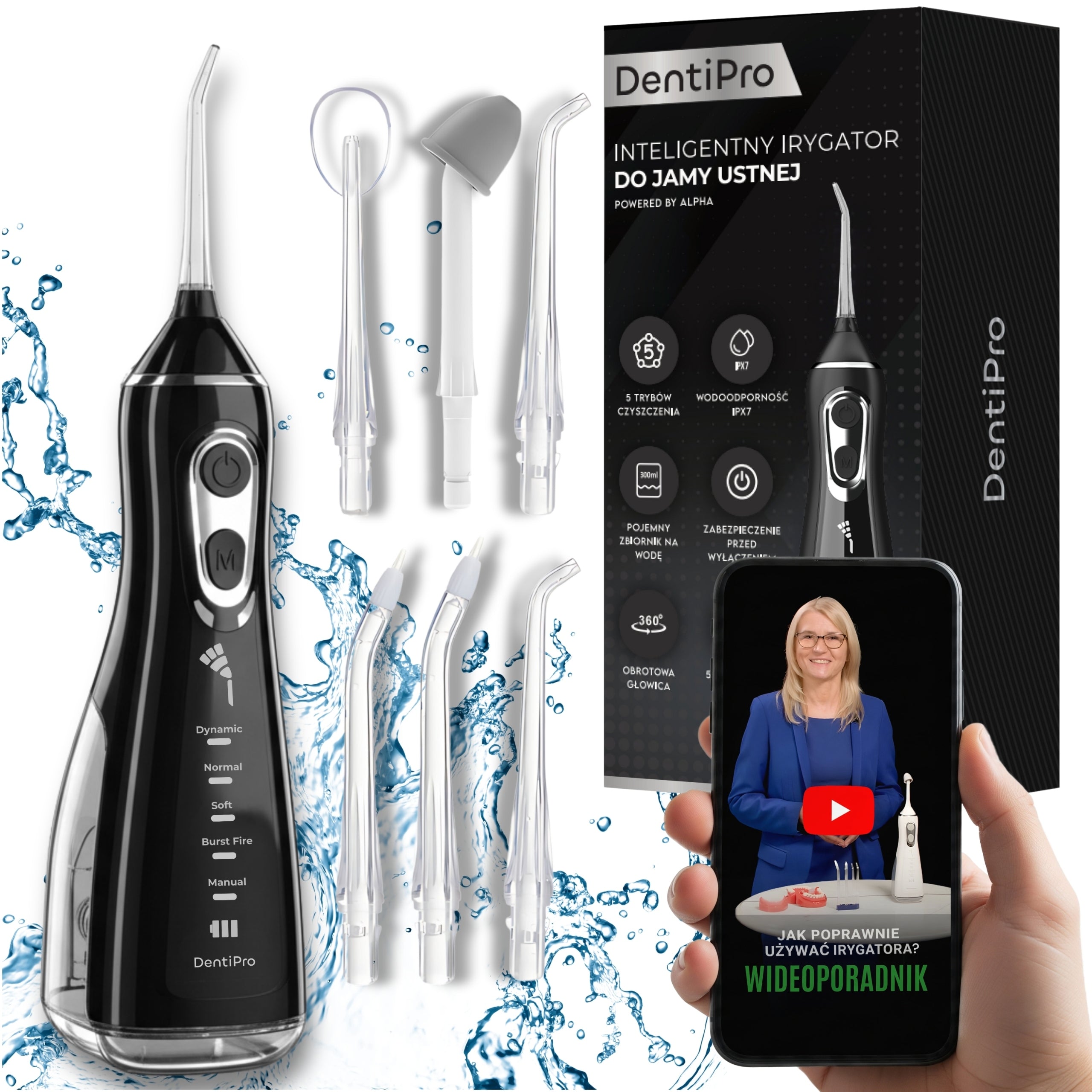 Tooth Irrigator 5 Modes + 6 Nozzles - Professional and Wireless