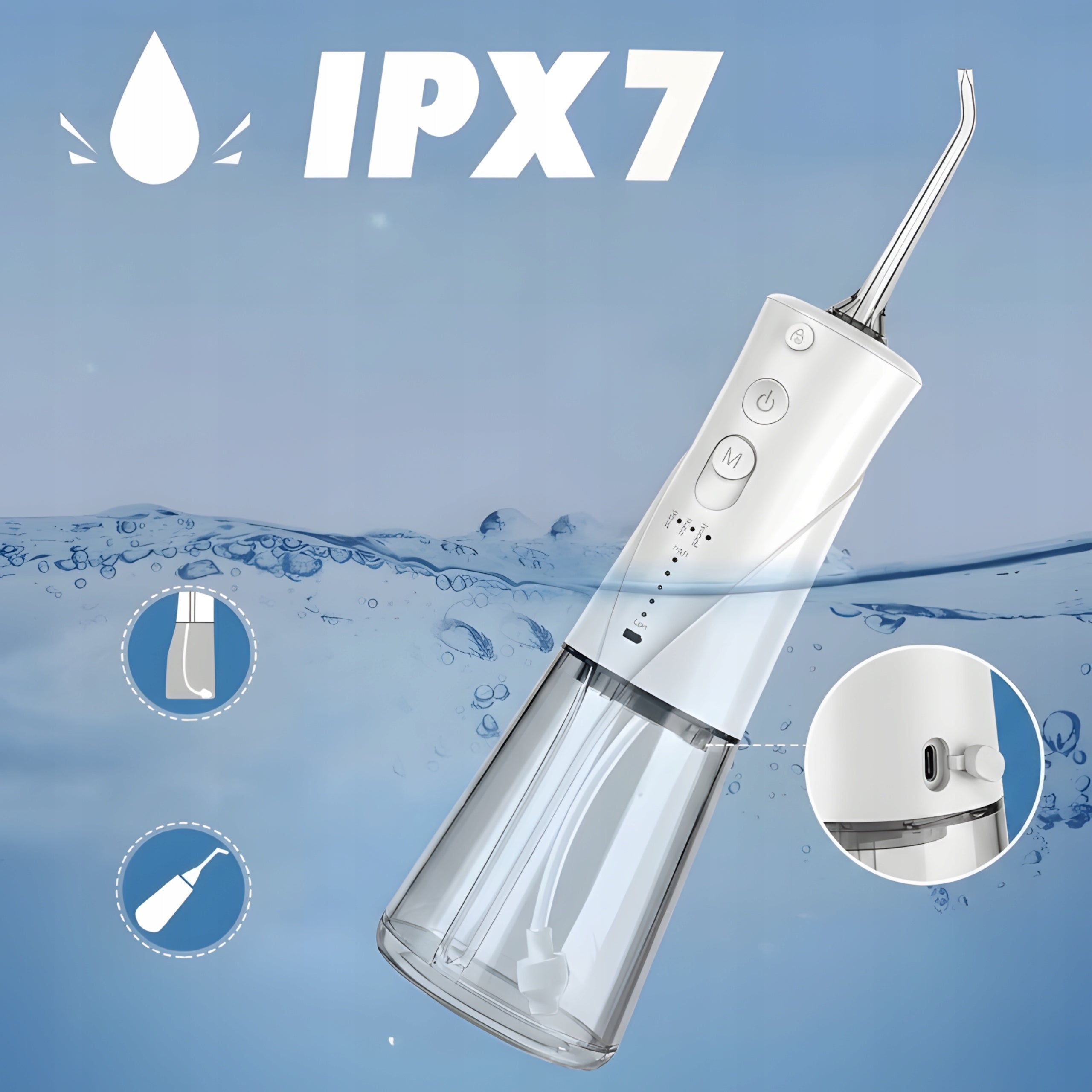 Tooth Irrigator Wireless Dental 7 Nozzles 5 USB Modes Packaging status original